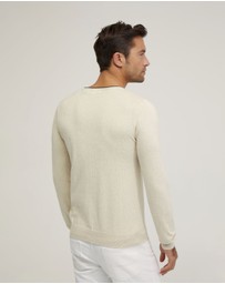 Oxford - Tipping V-Neck Knitted Top