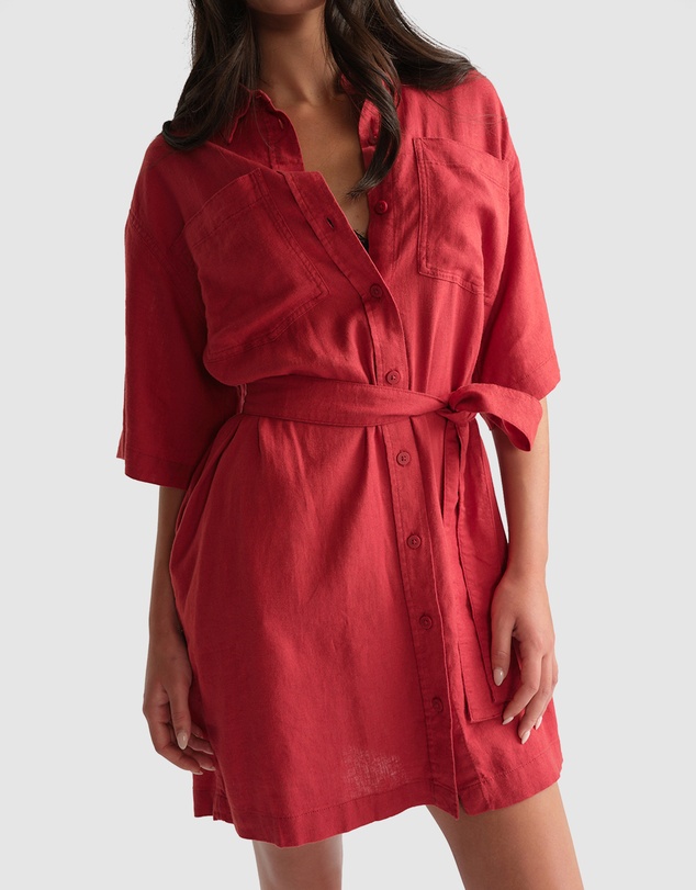 Decjuba - D-Luxe Linen Blend Short Dress