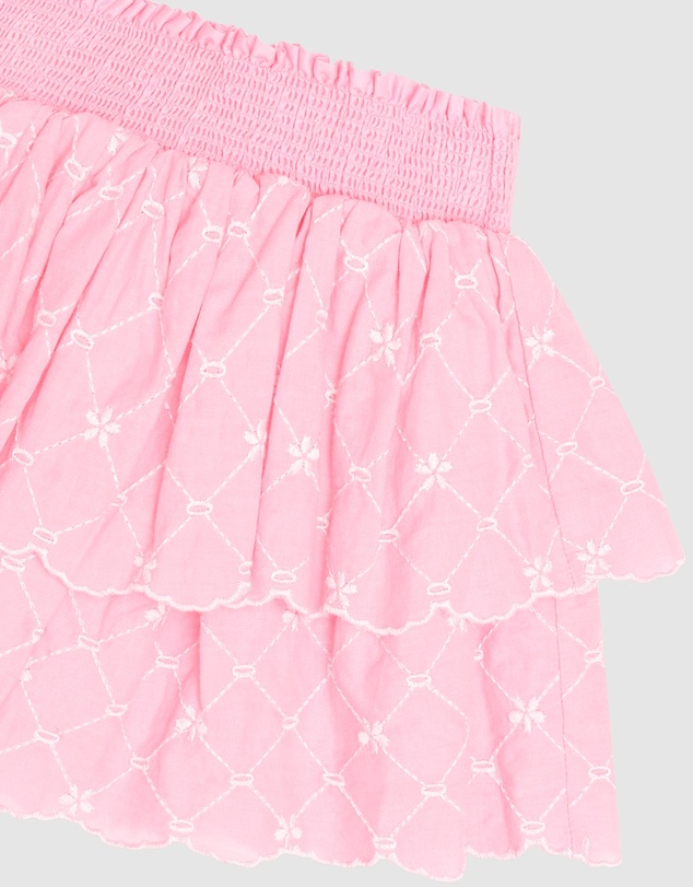Huxbaby - Floral Broderie Tiered Skirt - Babies-Teens