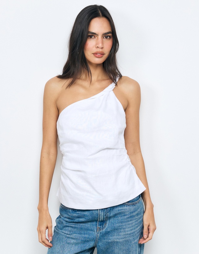 AERE - Penny Linen One Shoulder Top