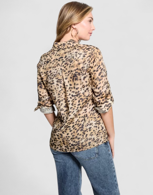 GUESS - Cheetah Print Enora Equipment Shirt