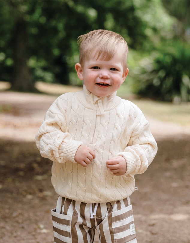 Kynd Baby - Knit Rib Jumper in Ivory