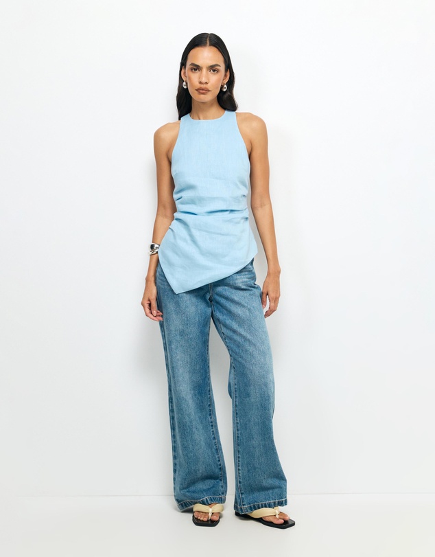 AERE - Frankie Linen Asym Hem Top