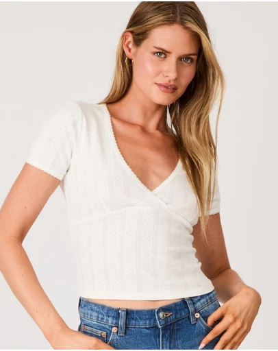 Rolla's - Pointelle Cross Over Top