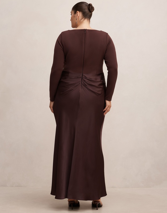 Forever New Curve - Briella Curve Boat Neck Draped Maxi Dress
