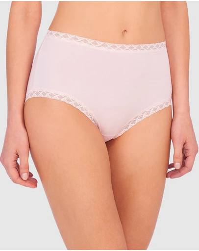 Natori - Bliss Lace Trim Pima Cotton High Waist Full Brief