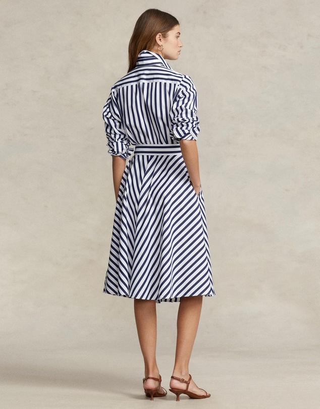 Polo Ralph Lauren - Belted Wide-Stripe Cotton Shirtdress