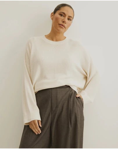 Atmos&Here Curvy - Organic Cotton Relaxed Crew Knit