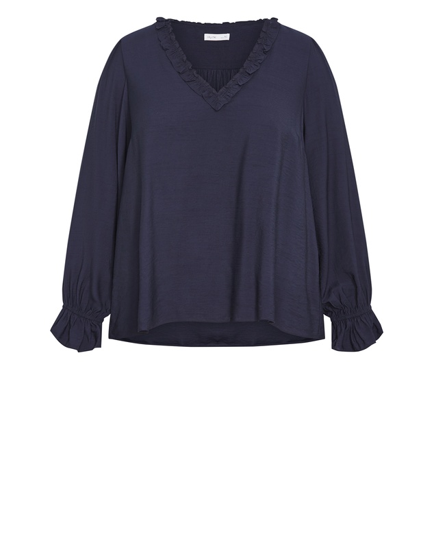 City Chic - Plus size Maree Top - navy