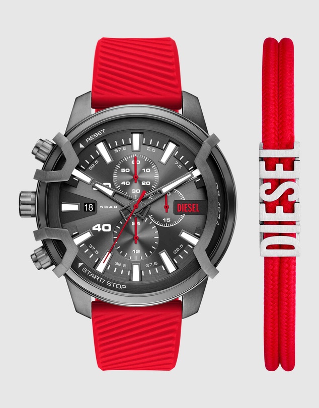 Diesel - Griffed Red Chronograph Watch