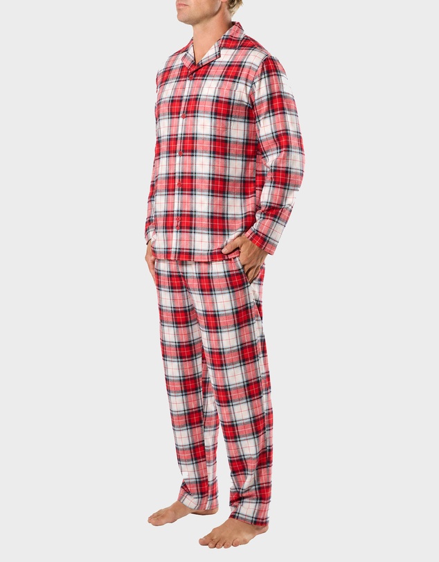 Mitch Dowd - Red Check Flannel Pyjama Set - Red