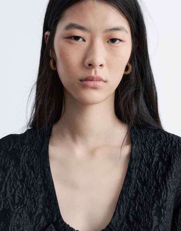& Other Stories - Tie-Front Jacquard Mini Dress