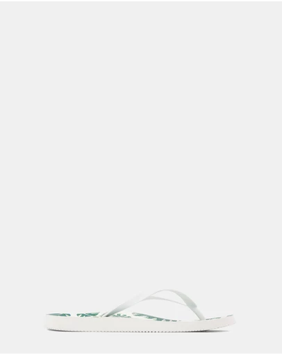 Vionic - Noosa Print Toe Post Sandal - Palm White