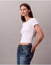Calvin Klein Jeans - Woven Monogram Logo Slim T-Shirt