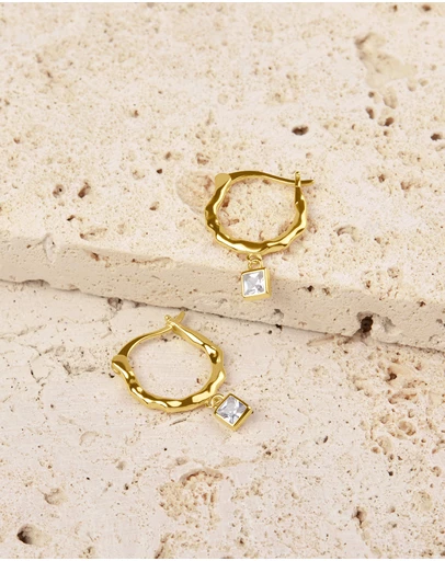 Pastiche - Florence Huggies Gold plated 925 Sterling Silver Cubic Zirconia