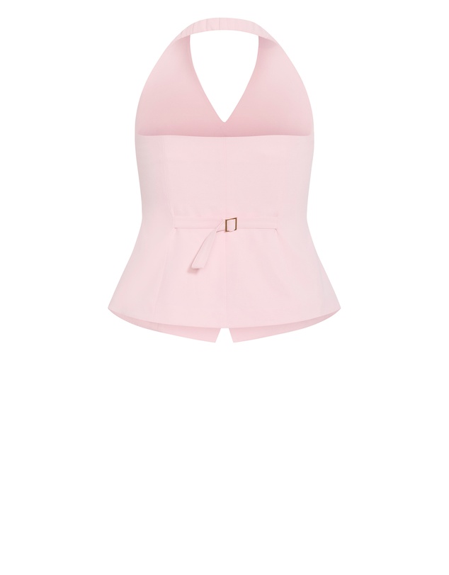 City Chic - Plus size Abbie Halter Vest - heavenly pink
