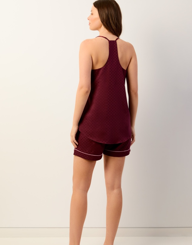 Wanderluxe Sleepwear - Bordeaux Camisole Boxer Set