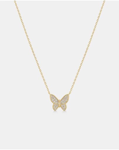Ania Haie - Gold Butterfly Pave Necklace