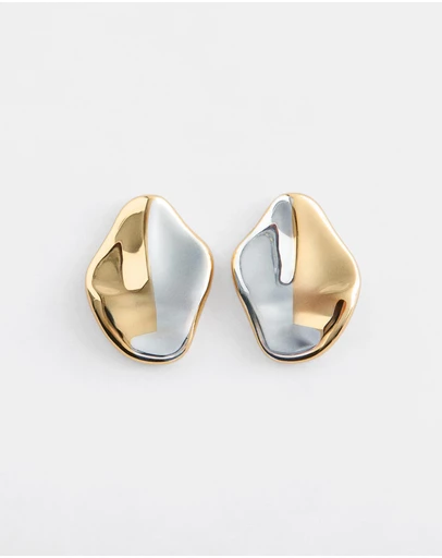 & Other Stories - Two-Toned Plate Earrings