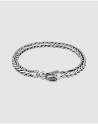 Kuzzoi - ICONIC EXCLUSIVE - Bracelet Male Dragon Head Closure 925 Sterling Silver