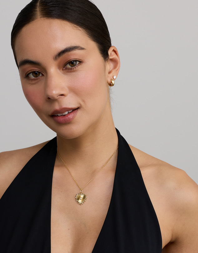 Michael Hill - Sunray Heart Cubic Zirconia Pendant in 18kt Yellow Gold Vermeil