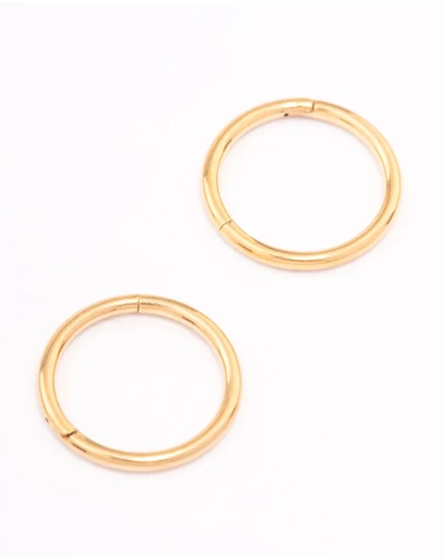 Lovisa - Gold Plated Plain Clicker Earrings 7mm