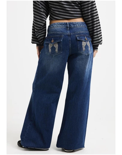 Neon Hart - Cindy Low Wide Denim Jeans