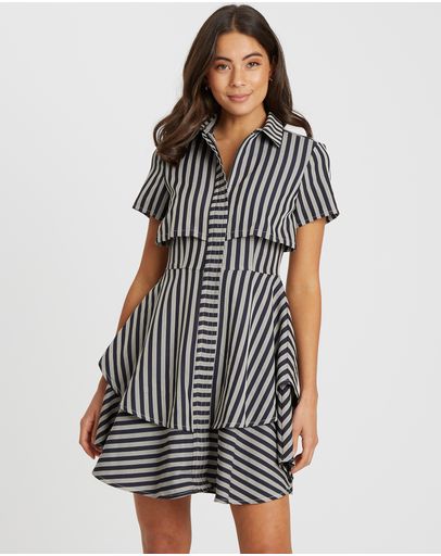 White Navy Stripe