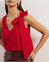 Atmos&Here - Lunet Statement Bow V-Neck Top