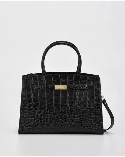 Cobb & Co - Arlie Leather Croc Tote