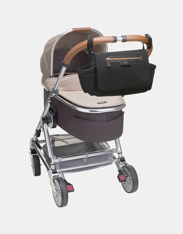 Storksak - Stroller Organiser Luxe Black & Rose Gold
