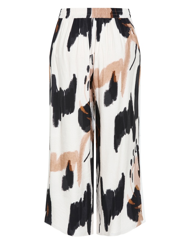 City Chic - Plus size Alexi Exhibit Print Pant - ivory
