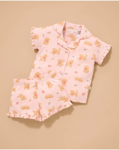 Purebaby - Ruffle Button Up PJ Set-Kids-Babies