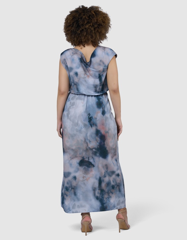 Sunday In The City - Phantom Maxi Satin Dress