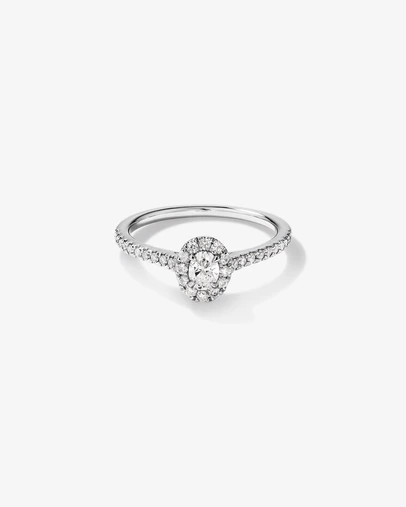 Michael Hill - Oval Halo Ring with 0.50 Carat TW of Diamonds in 14kt White Gold