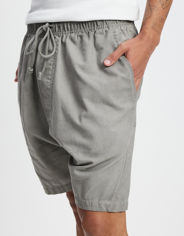 Surrounded By Ghosts - The Obsidian Linen Drawstring Shorts