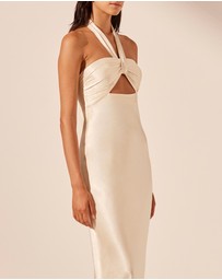 Shona Joy - La Lune Ruched Halter Maxi Dress