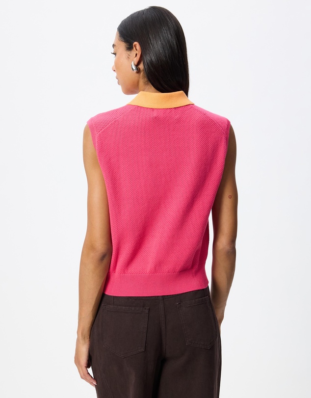 Polo Ralph Lauren - Cotton Blend Polo Collar Sleeveless Sweater