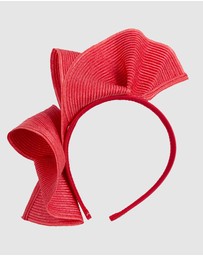 Max Alexander - Large Wavy Red Racing Fascinator