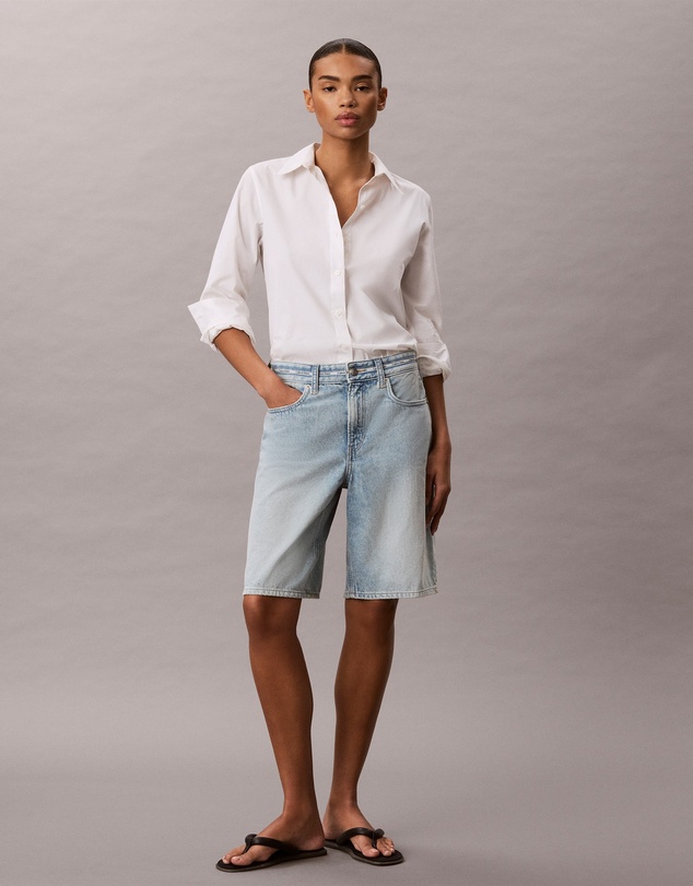 Calvin Klein Jeans - Denim Logo Tape Relaxed Bermuda Shorts