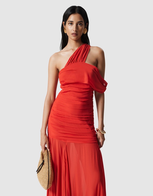 & Other Stories - One-Shoulder Chiffon Maxi Dress