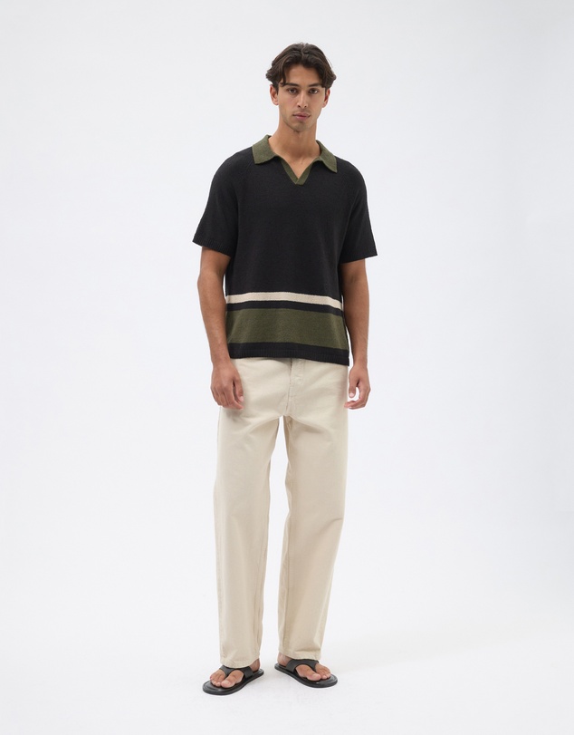 AERE - Organic Cotton Boucle Stripe Polo