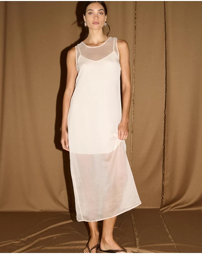 Staple the Label - Aria Sheer Layered Midi Dress