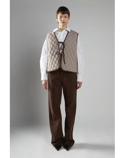 Glamorous - Quilted Front Tie Gilet