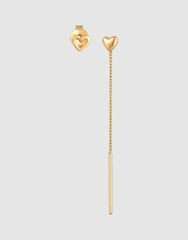 Elli Jewelry - Earrings Stud Set Heart Studs in 925 Sterling Silver Gold Plated