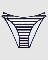 Polo Ralph Lauren - Pique Stripe High Leg Bikini Bottom