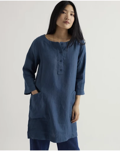 Seasalt - Seasalt Cornwall Blue Harbour Wall Linen Tunic