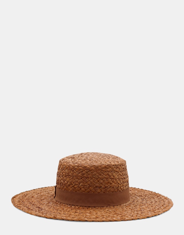 Morgan & Taylor - Catalina Braided Raffia Boater in Tan Brown