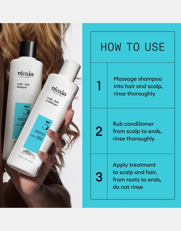 Nioxin - Nioxin Scalp + Hair Thickening System 3 - Hair Thickening System For Colored Or Dry Damaged Hair With Light Thinning