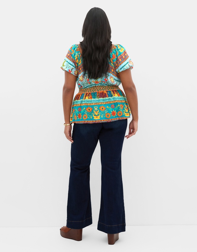 City Chic - Amaria Print Tie Front Top